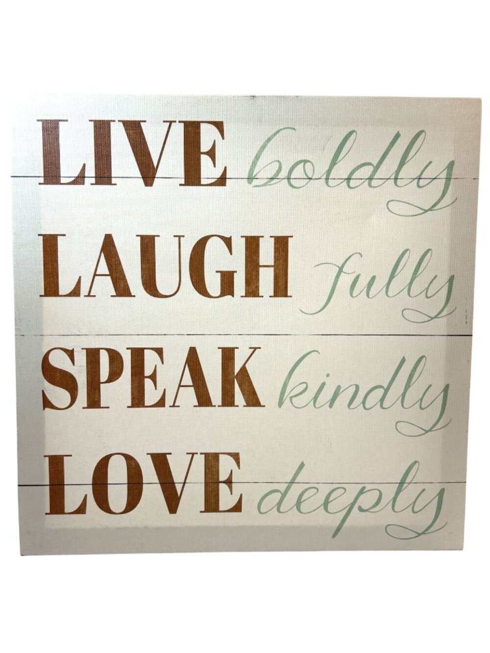 Canvas Print Wall Hanging Live Laugh Speak Love Beige Multi Country Decor